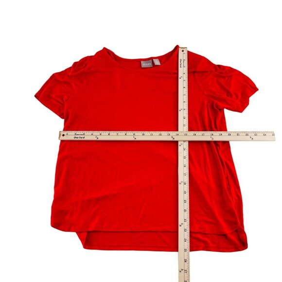 Chicos Womens Red Short Sleeve Top Size 2 Rayon/Spandex Large - Picture 4 of 5